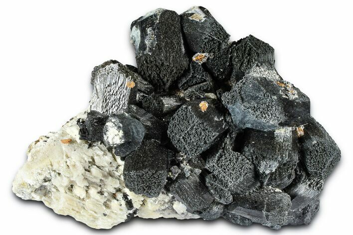 Lustrous Black Tourmaline (Schorl) Crystals w/ Feldspar - Namibia #361713